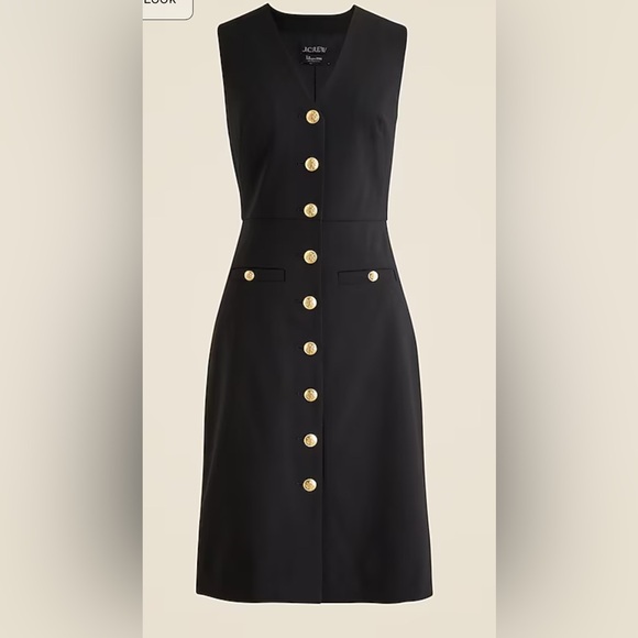 J.Crew Buttoned Sheath Dress in Italian Stretch Wool Blend - Picture 2 of 3